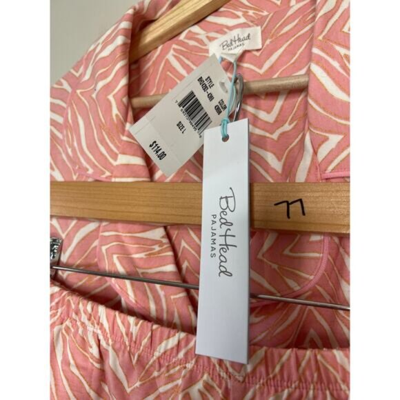NWT Bed Head Stretch Short Sleeve Shorty PJ Set Wild One Sleepwear Pink Size: L - Picture 4 of 9